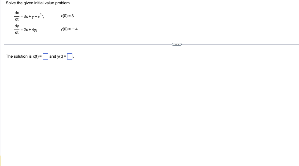 Solved Solve the given initial value problem. | Chegg.com