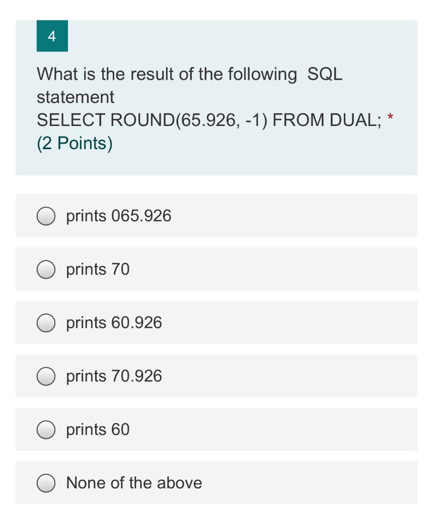 Solved 3 The Count Function In Sql Returns The Number O Chegg Com