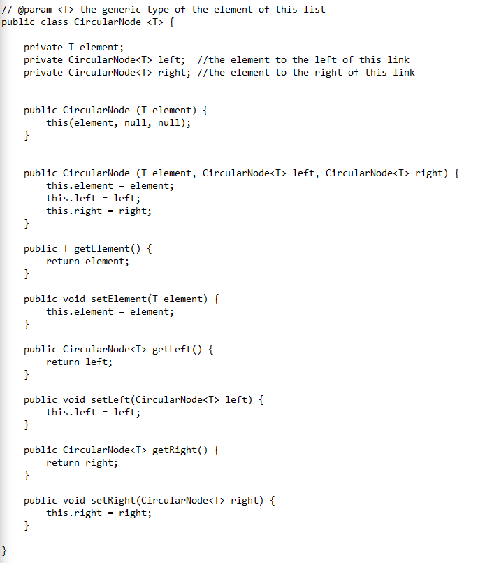 Solved In the CircularLinkedList (CLL) class, using only the | Chegg.com