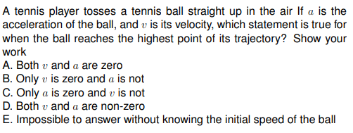 Solved A tennis player tosses a tennis ball straight up in | Chegg.com