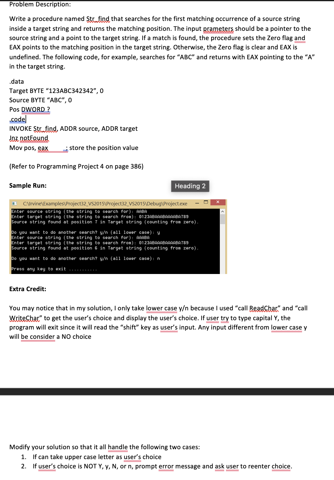 Solved Assembly Language Help TEXT DESCRIPTION: Problem | Chegg.com