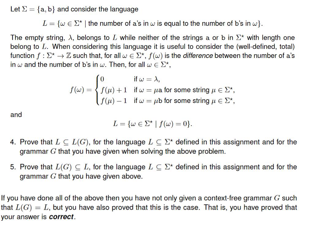 Let S A B And Consider The Language L We Chegg Com