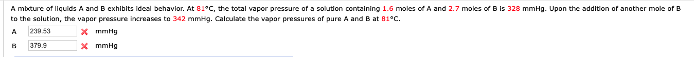 Solved A mixture of liquids A and B exhibits ideal behavior. | Chegg.com