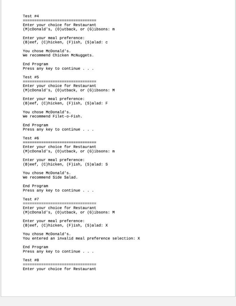 Solved Homework Lab 8 Nested If statements Write the nested | Chegg.com