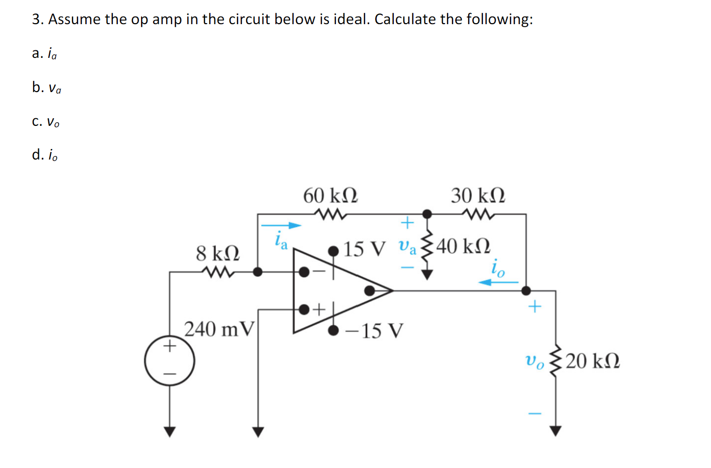 Solved 3. Assume the op amp in the circuit below is ideal. | Chegg.com