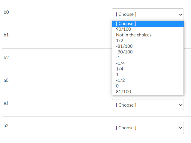 Solved 2 choices for the parameters are ALL the same as seen | Chegg.com