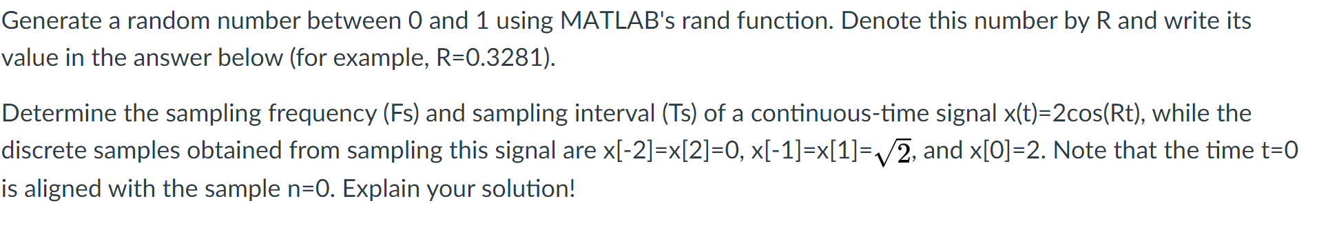 Generate a random number between 0 and 1 using | Chegg.com