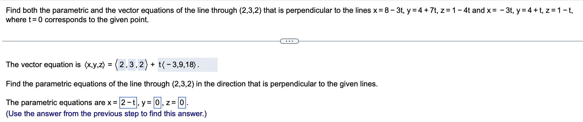 Solved Find both the parametric and the vector equations of | Chegg.com