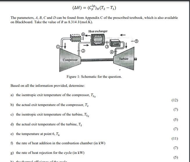 Solved QUESTION A Gas Turbine For An Automobile Is Designed | Chegg.com