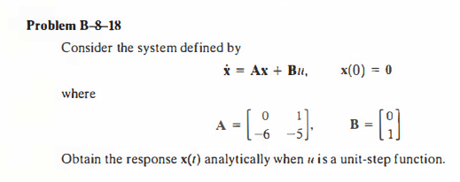 Solved Problem B-8-18 Consider The System Defined By * = Ax | Chegg.com