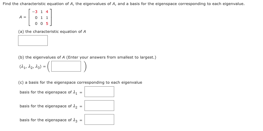 he characteristic equation of A, the eigenvalues of | Chegg.com