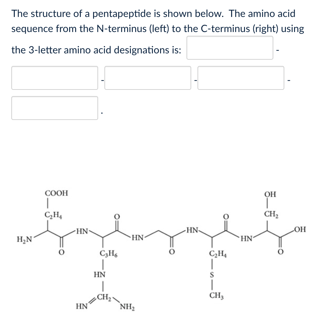 Solved The structure of a pentapeptide is shown below. The Chegg