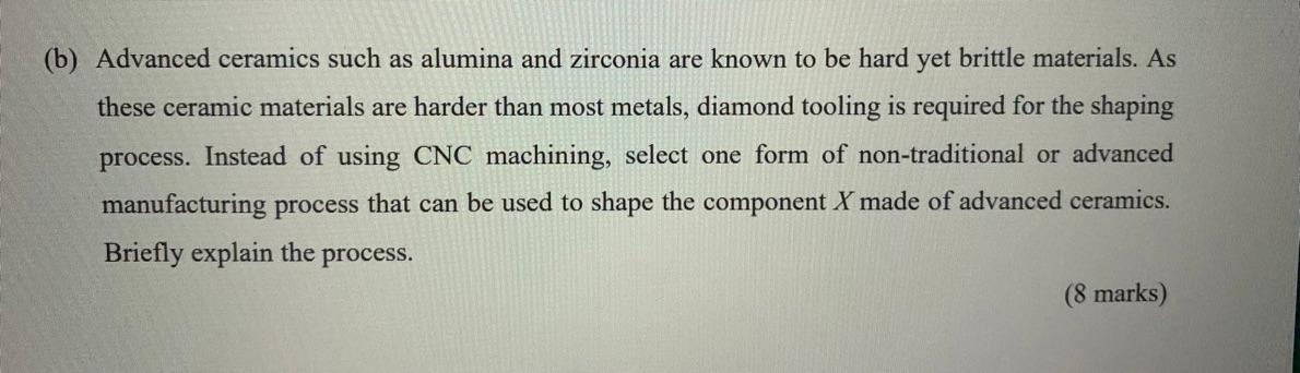 Solved (b) Advanced Ceramics Such As Alumina And Zirconia | Chegg.com