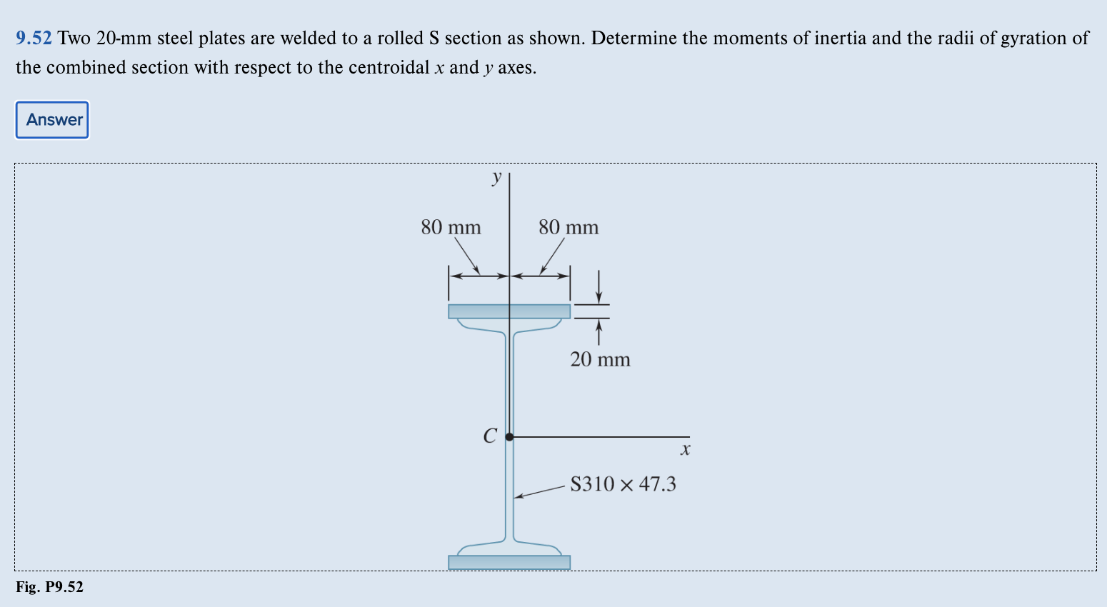 Solved 9.52 Two 20mm steel plates are welded to a rolled S