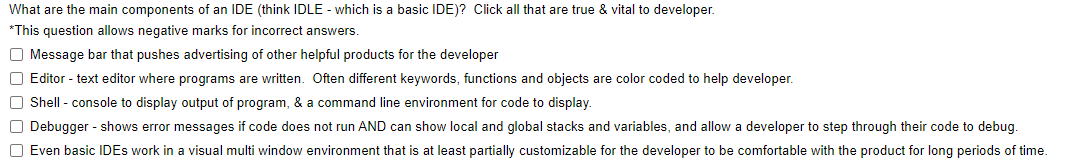 Solved What are the main components of an IDE (think IDLE - | Chegg.com