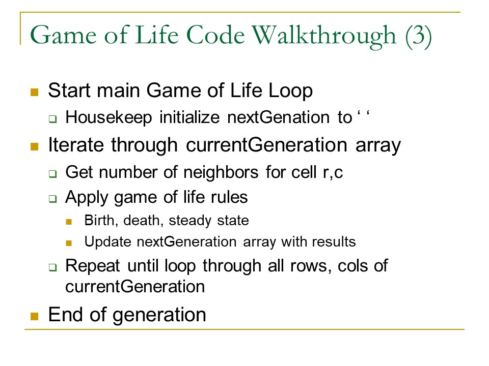 I have to write a Java code for the Game of Life. | Chegg.com