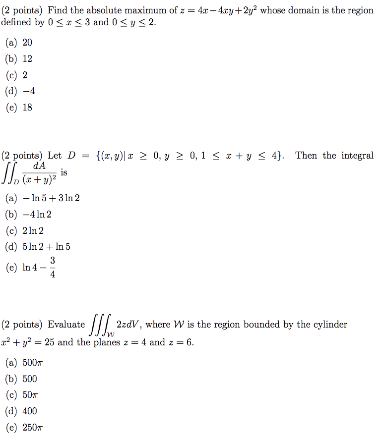 Solved 2 Points What Is The Domain And Range Of The Fun Chegg Com