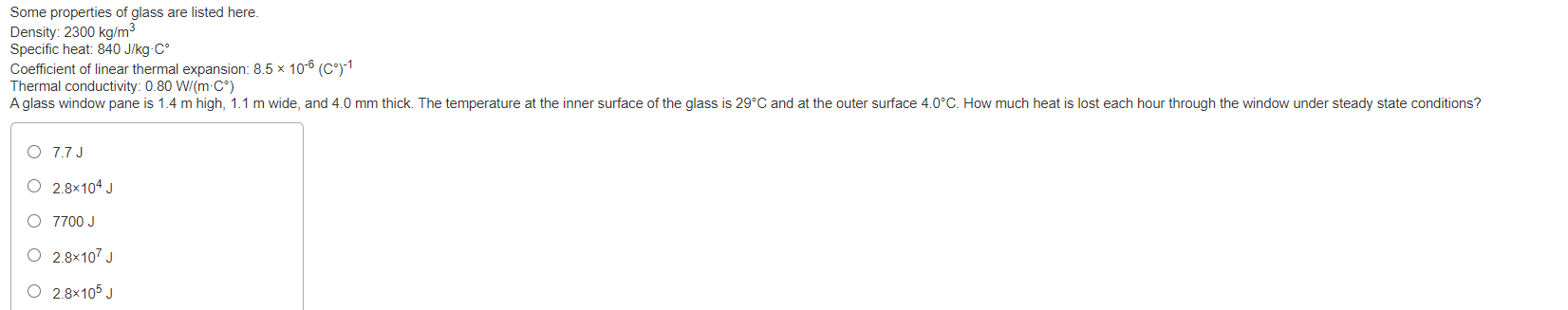 Solved Some Properties Of Glass Are Listed Here Density Chegg Com