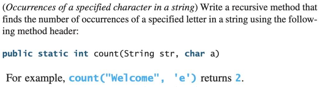 Solved (Java Code) The question SHOULD have MULTIPLE CLASSES | Chegg.com