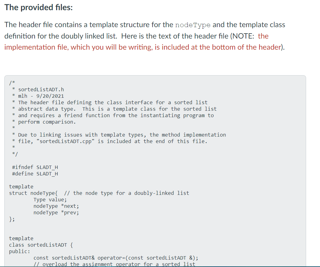 I Need Help With The Code Of The Implementation File | Chegg.com