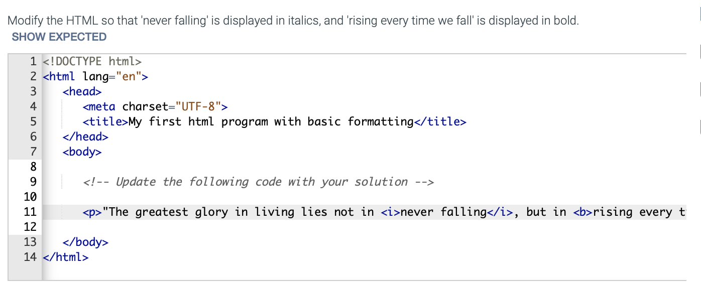 Modify the HTML to include h2 and h3 headers, bold | Chegg.com