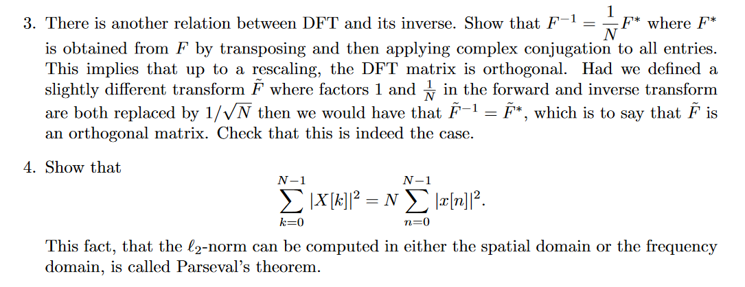 Solved Recall That The Discrete Fourier Transform (DFT) Of A | Chegg.com