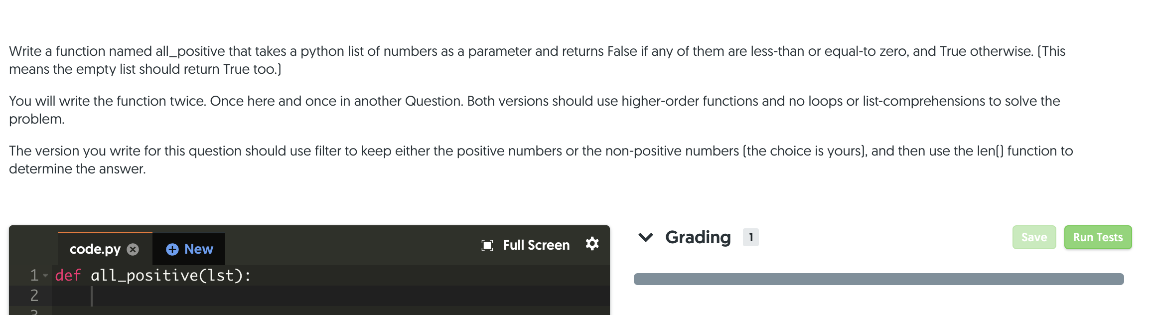 Solved Write a function named all_positive that takes a | Chegg.com