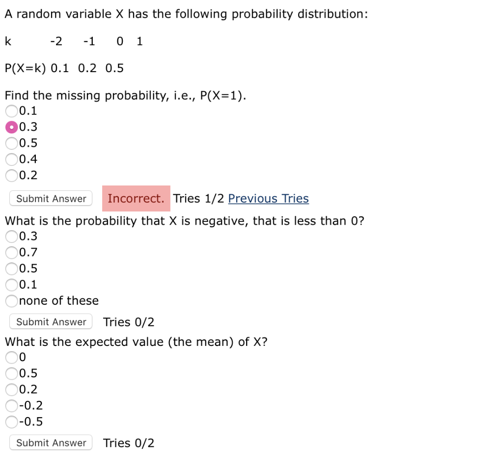 Solved A Random Variable X Has The Following Probability Chegg Com