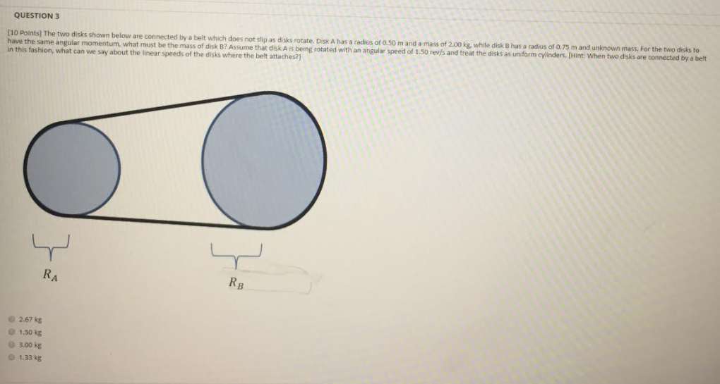 Solved QUESTION 3 [10 Points) The two disks shown below are | Chegg.com