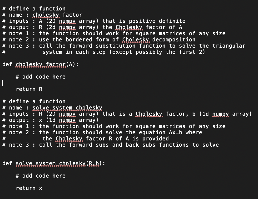 I need two functions written in Python following | Chegg.com