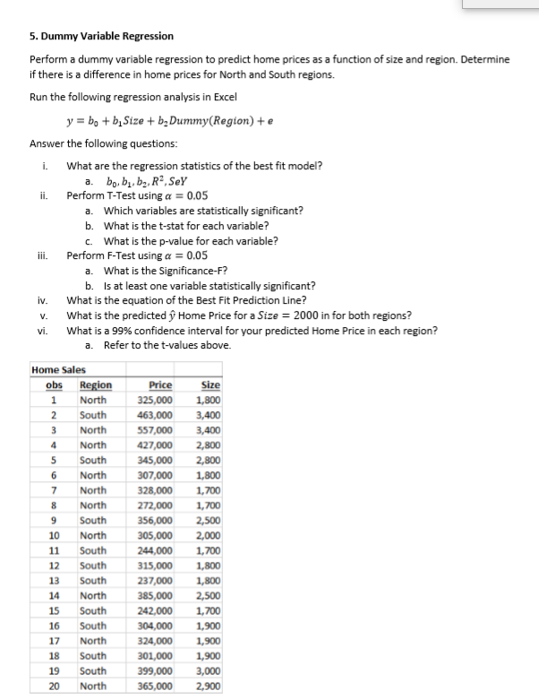 Solved 5 Dummy Variable Regression Perform A Dummy Varia Chegg Com