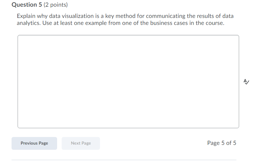 Solved Question 5 (2 Points) Explain Why Data Visualization | Chegg.com