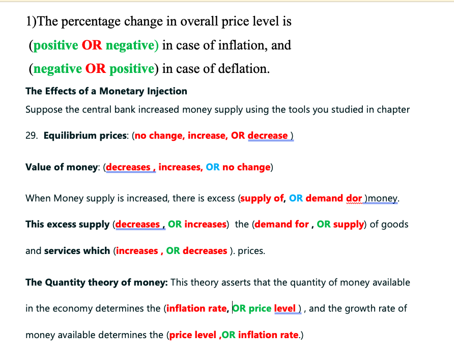 Solved 1)The percentage change in overall price level is | Chegg.com