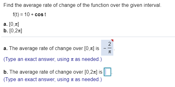 Solved Find the average rate of change of the function over | Chegg.com