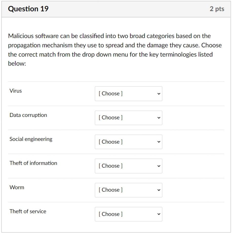 Solved Malicious Software Can Be Classified Into Two Broad | Chegg.com