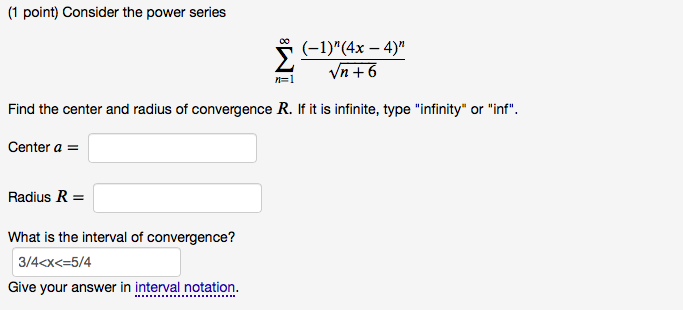 Solved Find All The Values Of X Such That The Given Serie Chegg Com