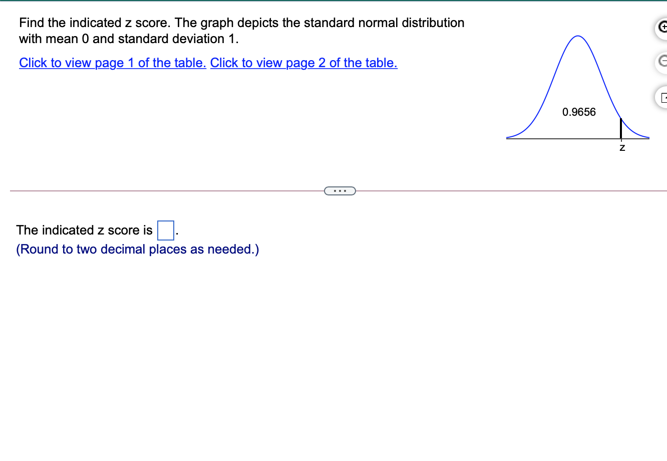 Solved Find The Indicated Z Score. The Graph Depicts The | Chegg.com