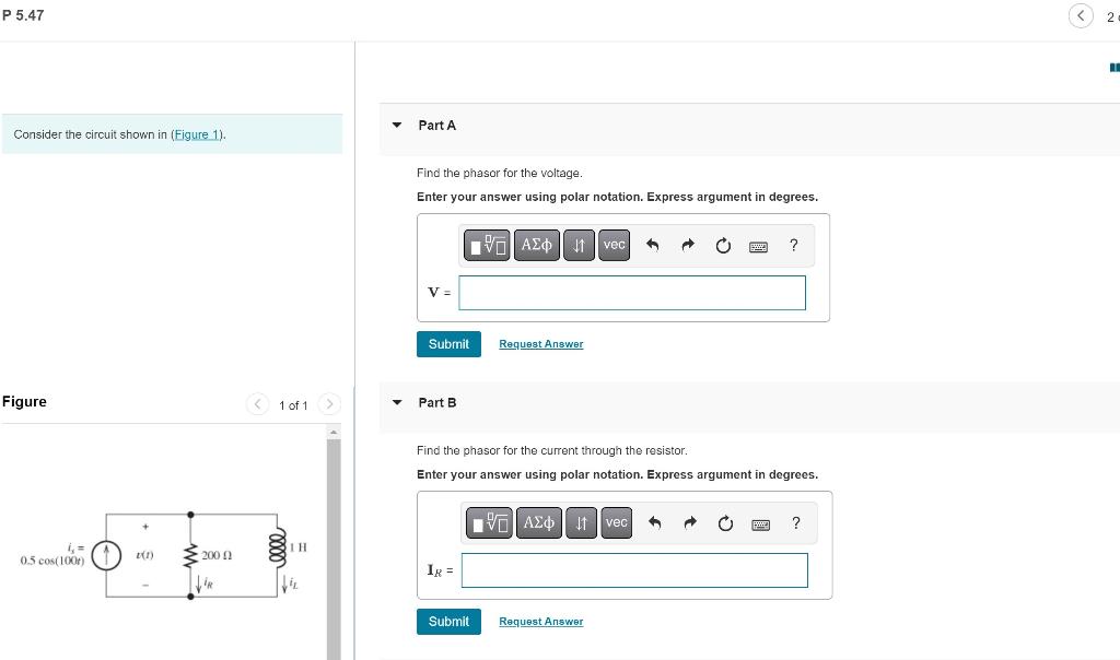 Solved Consider The Circuit Shown In (Figure 1). Part A Find | Chegg.com