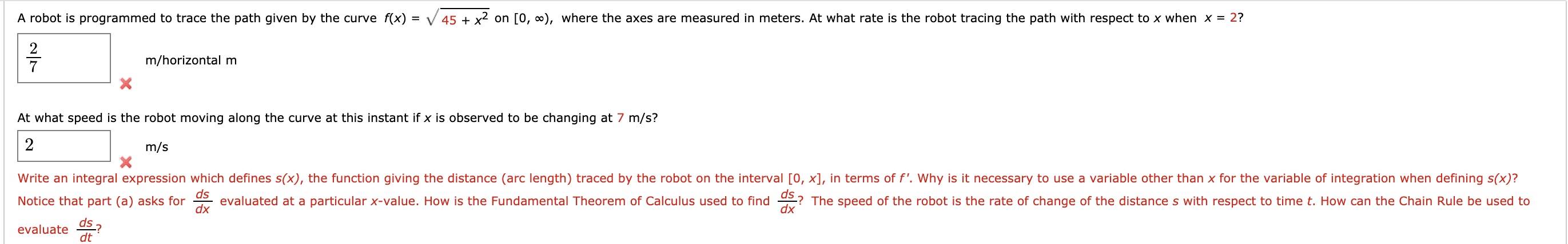 Solved A robot is programmed to trace the path given by the | Chegg.com