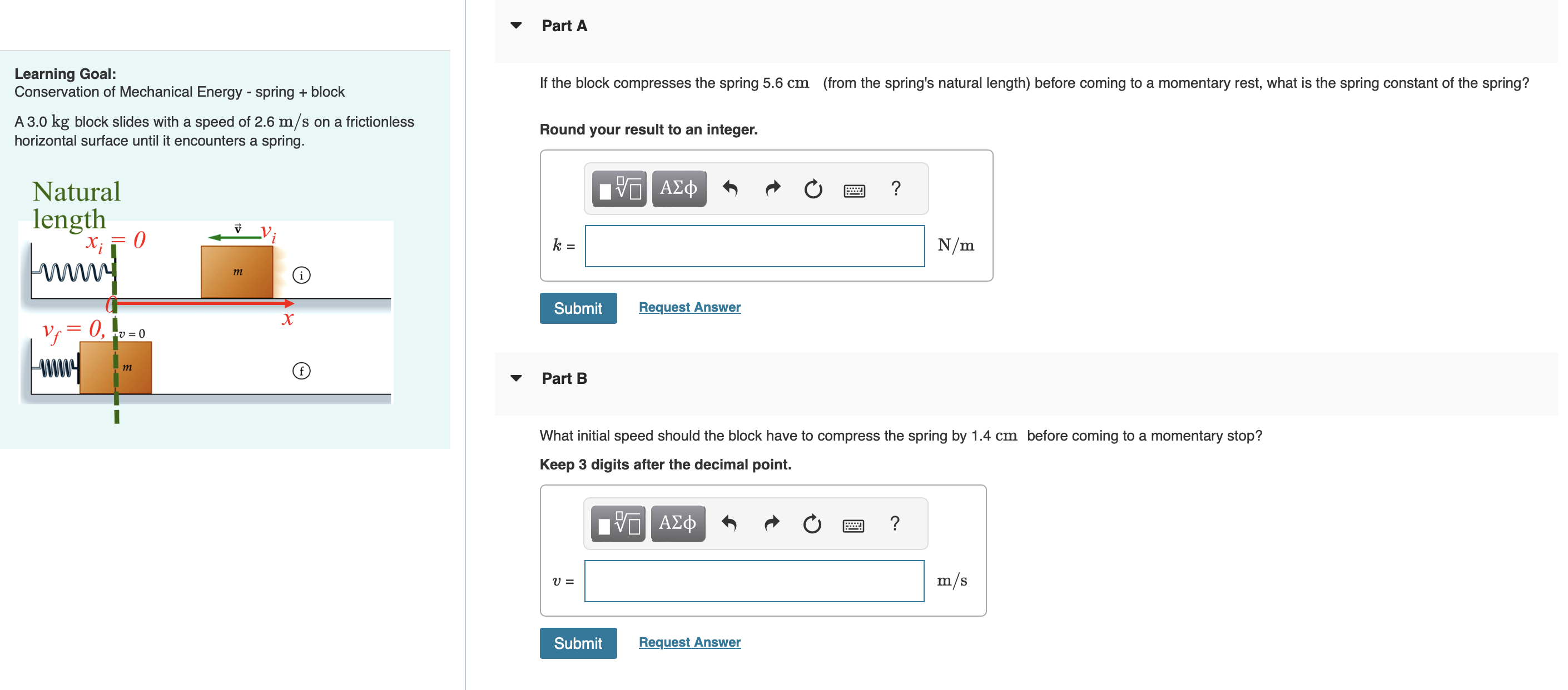 Solved Learning Goal: Conservation of Mechanical Energy - | Chegg.com