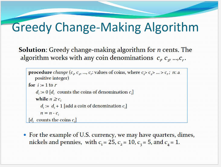 Q1. Coin change problem 40 pts Consider the greedy Chegg