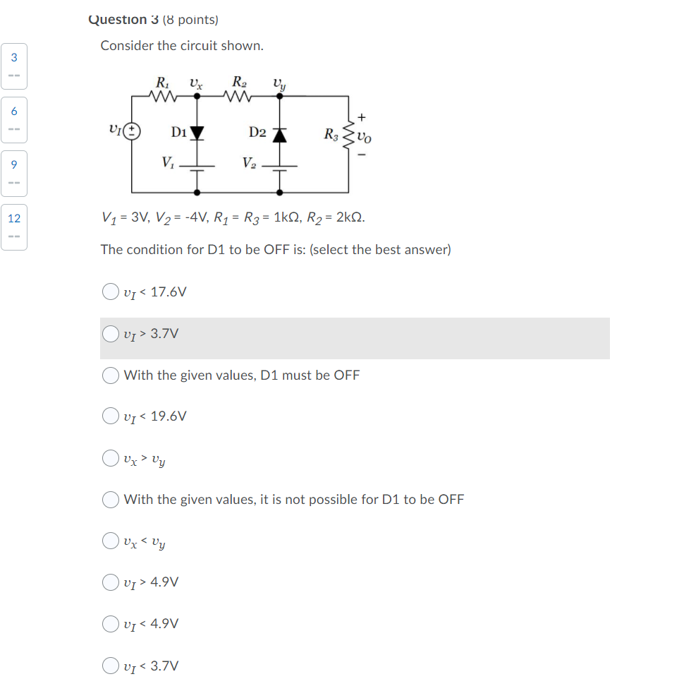 Solved Question 3 (8 points) Consider the circuit shown. 3 R | Chegg.com