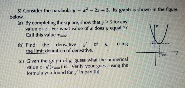 Solved 5 Consider The Parabola Y X2 2x 3 Its Graph Chegg Com