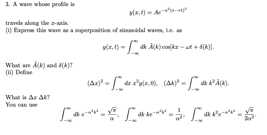 3 A Wave Whose Profile Is G Z T Ae Aº Vt T Chegg Com