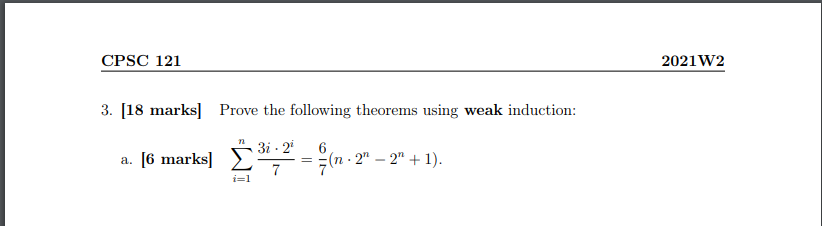 Solved CPSC 121 2021W2 3. [18 marks] Prove the following | Chegg.com