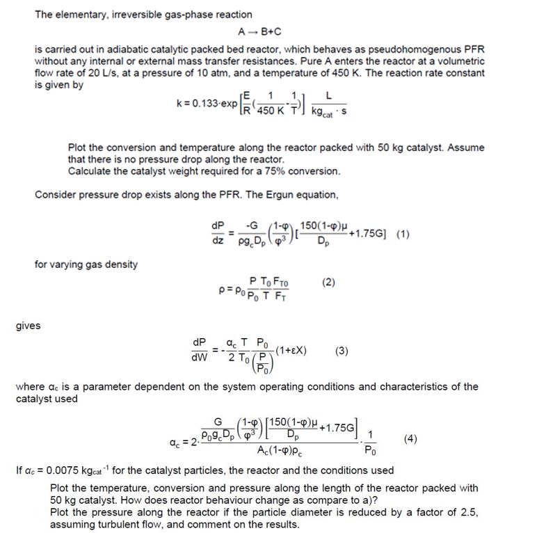 Solved The Elementary, Irreversible Gas-phase Reaction A→B+C | Chegg.com