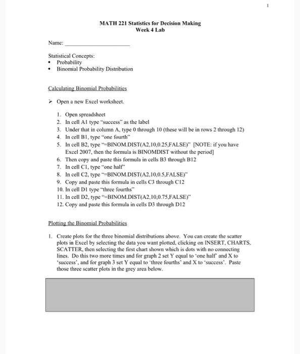 Solved: MATH 221 Statistics For Decision Making Week 4 Lab... | Chegg.com