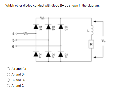 Which Other Diodes Conduct With Diode B+ As Shown In | Chegg.com