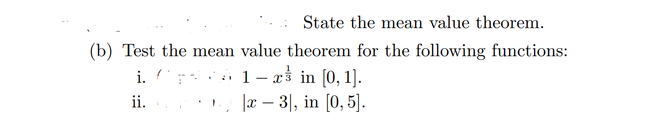 Solved State The Mean Value Theorem. (b) Test The Mean Value | Chegg.com