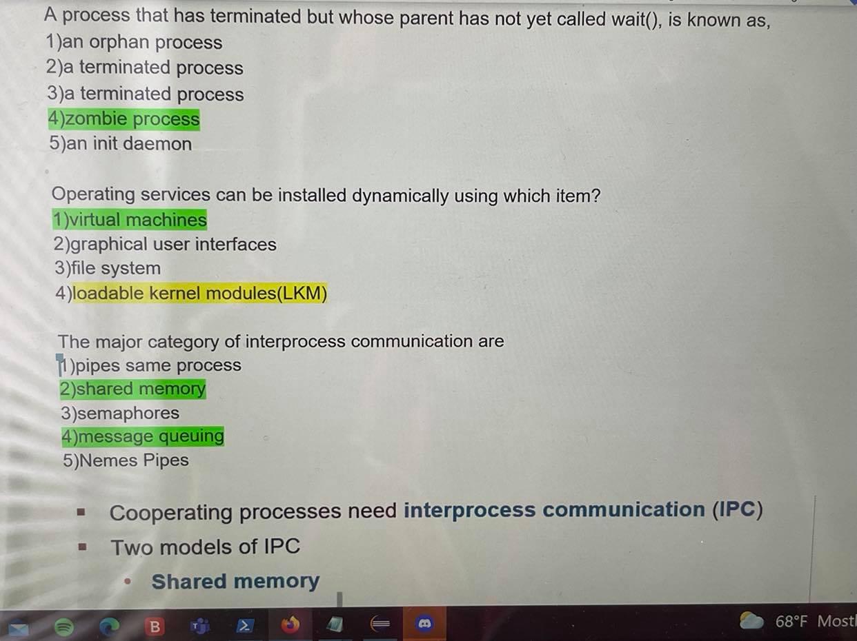 Solved A Process That Has Terminated But Whose Parent Has | Chegg.com